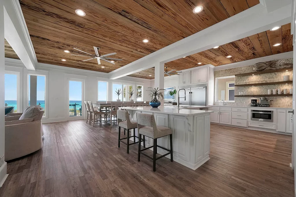 Kitchen area of coastal home