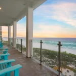 View of the Gulf of Mexico from the deck of a luxury home on the beach